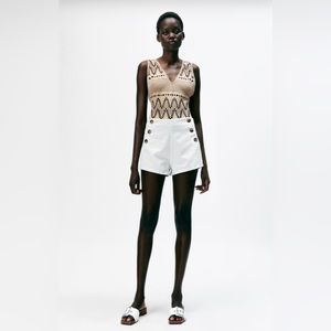 Zara button shorts mint size 10